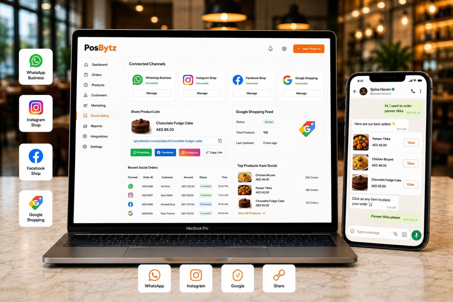 Social commerce platform for WhatsApp, Instagram, and Facebook selling