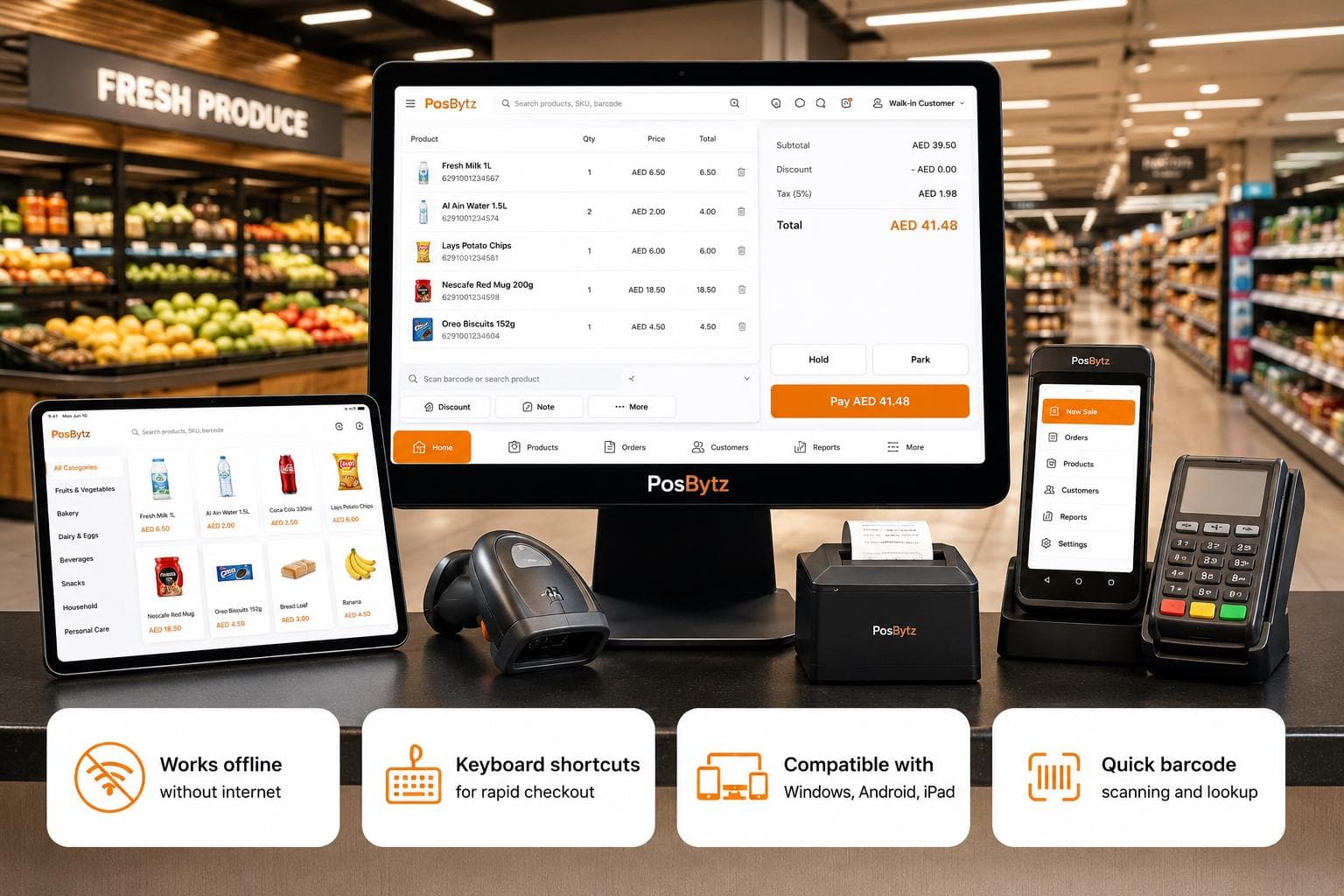 POS software for supermarkets