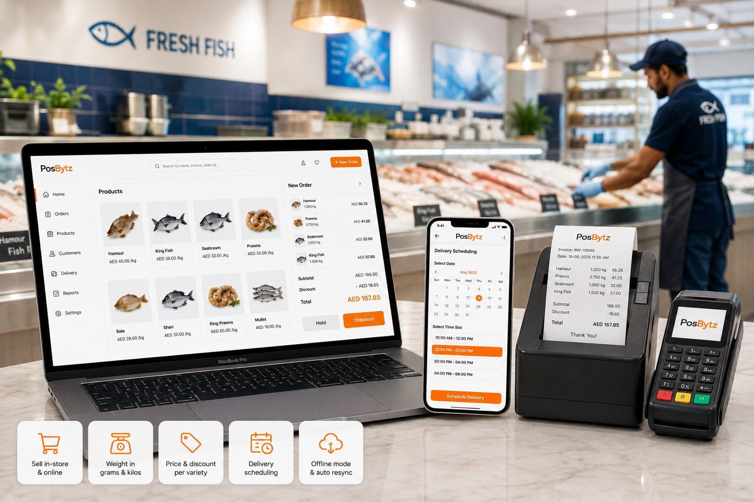 Omnichannel POS for a fish store